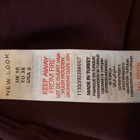 Size 10 Ruffle Dark Purple ½ Sleeve Knee Length Shift Dress - Picture 5 of 6